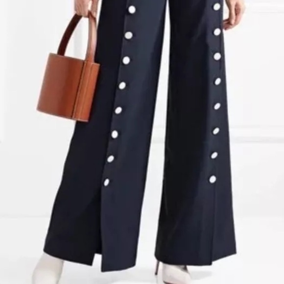 Tory Burch Carrie Button-embellished Wide-leg Pants 14 NWT runway - Picture 5 of 5